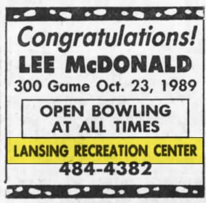 Lansing Recreation Center - Oct 29 1989 Ad (newer photo)